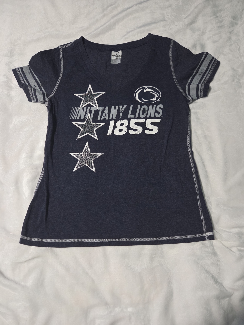 Penn State Nittany Lions Womens Navy V-Neck Tee Large